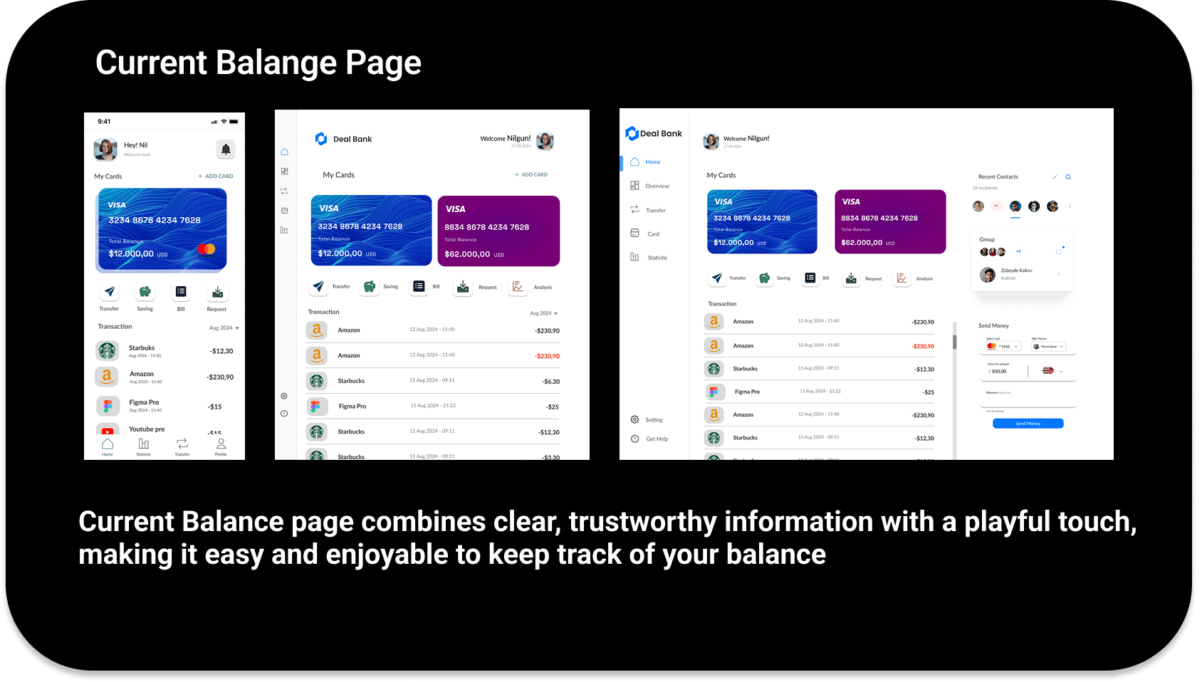Current Balance Page final DealBank design card.