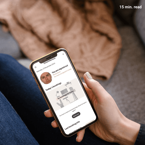 SignUp App shown in a workplace booking context