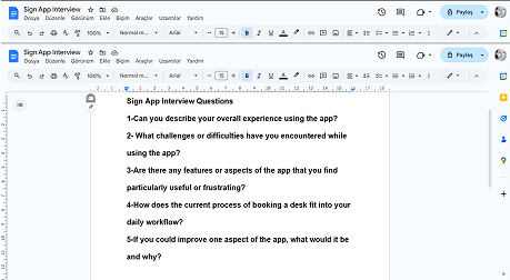Interview questions document screenshot.